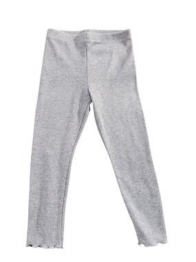 Okie Dokie Toddler Girls Gray Ribbed Leggings with Lettuce Hem Size 3T